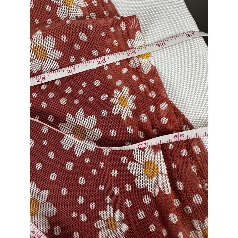 Nobo Babydoll Mesh Daisy Floral Mini Dress Small Festival Hippie Cottage Beachy - Picture 9 of 9